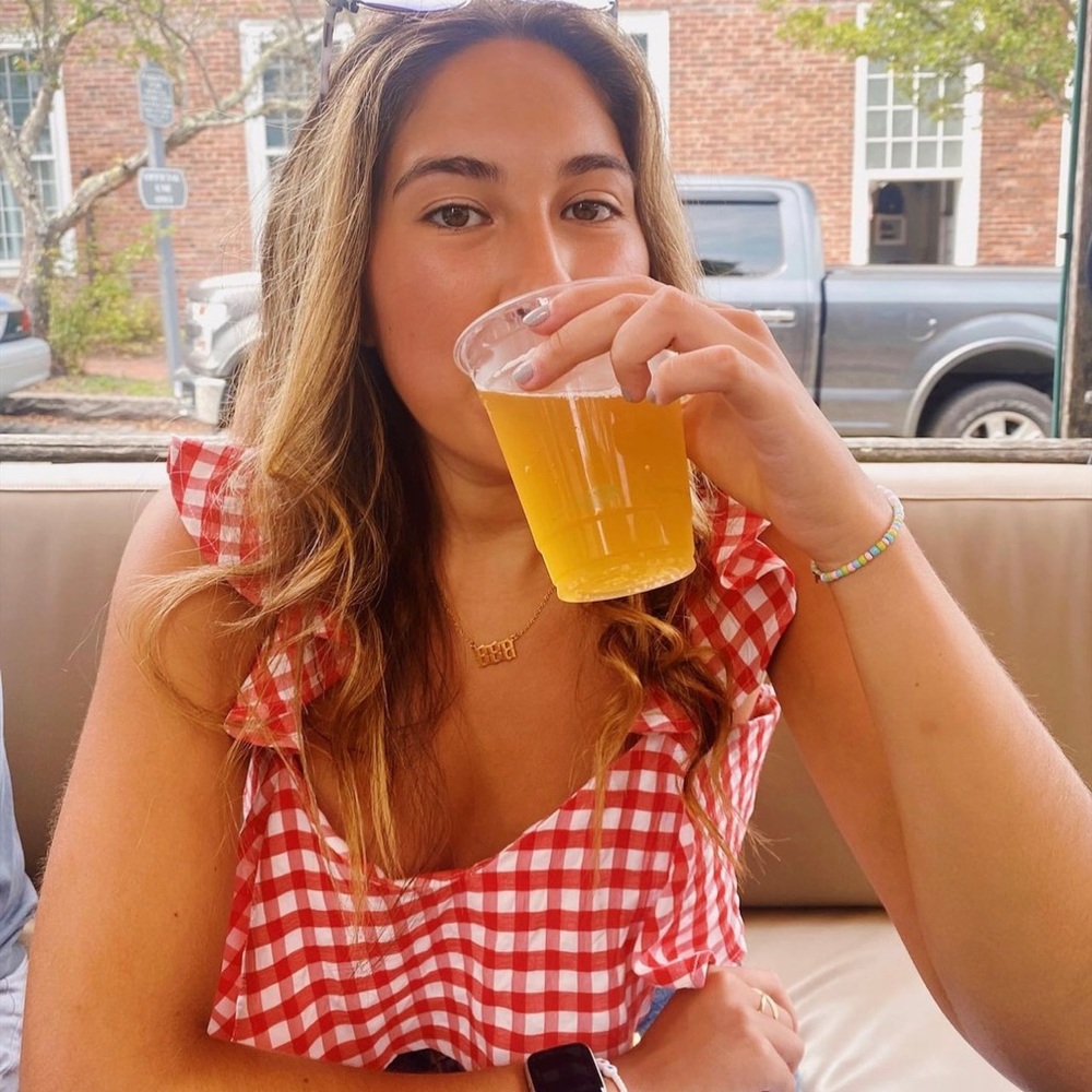 Gingham red + white Zara crop top